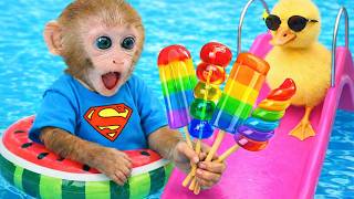 Aapje BonBon speelt voetbal met zijn grote broer in de achtertuin - BonBon Verhalen