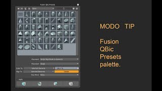 Modo TIP :Add, scale and align REGULAR PRESETS with the Fusion QBic Preset Palette. Wealth