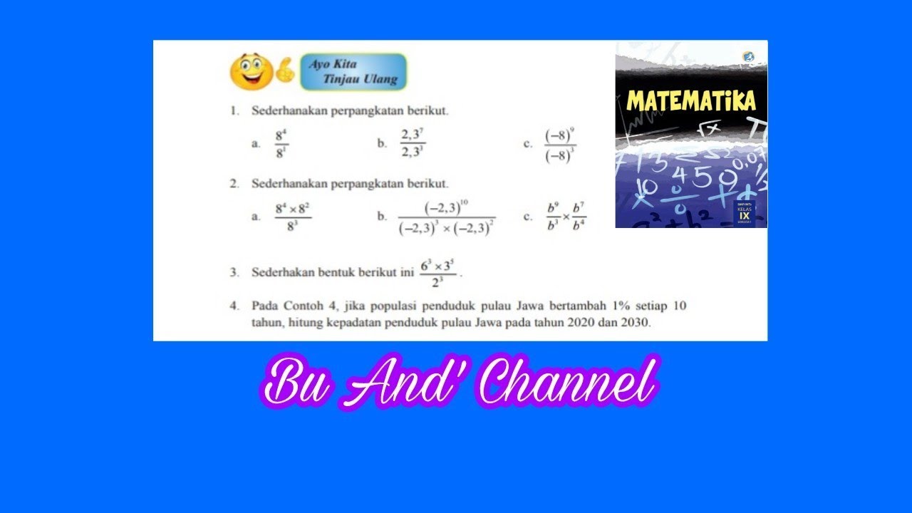 Video Cara Mengerjakan Soal Matematika Kls 9 Perpangkatan Halaman 30