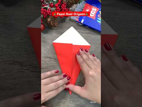 Papai Noel de #origami #origamicraft #papelaria #materialescolar #natal #diy #diycrafts #viral