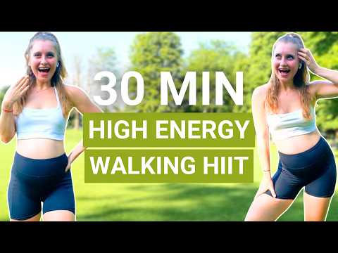 30 Min 4100 Steps — High energy (no jumps) walking workout, full body sweaty cardio HIIT at home — indoor walking workout video