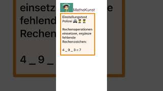 Einstellungstest Polizei Rechenoperationen einsetzen #mathematik