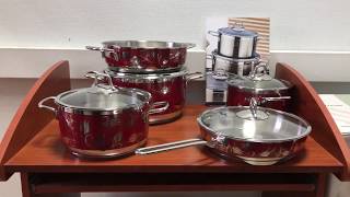 Обзор Набора посуды Sofram серии SOFT 9 предметов (Красный тюльпан) screenshot 5
