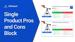 Details Single Product Pros and Cons Block | AffiliateX Pro Tutorial Update
