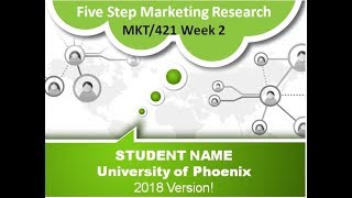 MKT/421 Week 2 Five-Step Marketing Research Approach