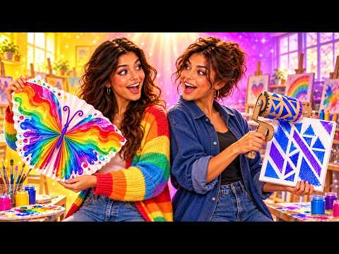 ¡Rainbow vs. tomboy! 🌈⚡ Trucos increíbles en clase de arte 🎨😱
