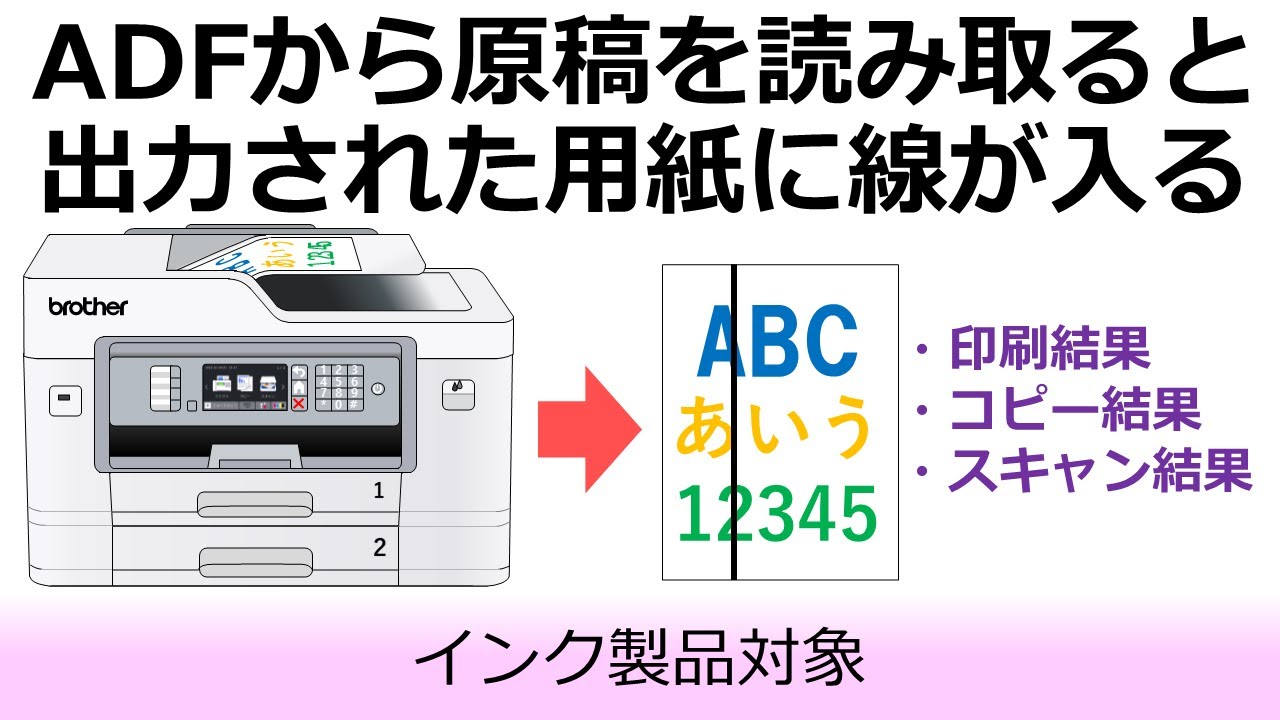 インクジェット プリンター 印刷された用紙に線 筋 が入ります ブラザー