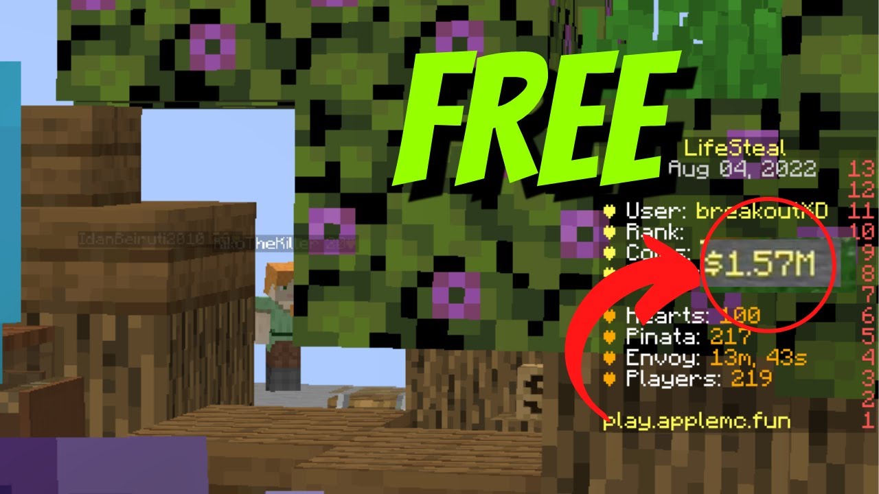 Life Steal Unlimited coins trick Apple mc minecraft server hack Apple