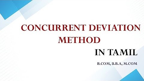 Concurrent Deviation Method in Tamil