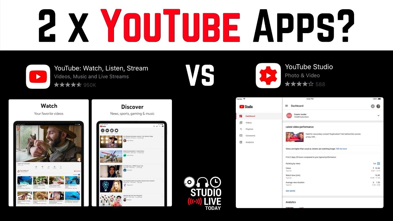 YouTube STUDIO vs YouTube app Whats the difference?