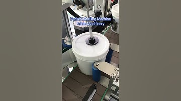 Automatic bucket labeling machine #Labelingmachine #bucketlabelingmachine#taperbottlelabelingmachine