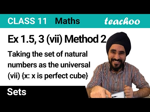 Ex 1.5, 3 Metod 2 - Write complement of {x: x is a perfect cube} taking set 