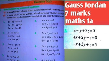#matrices#Gauss Jordan exercise 3 h matrices intermediate maths 1a