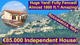 Cool House in Roccasecca, Italy | 1500 sq ft | €85K Only! | Massive Yard & Potential for Pool!