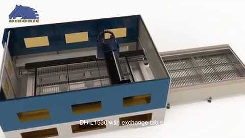 Fiber laser cutting machine with exchange table test video