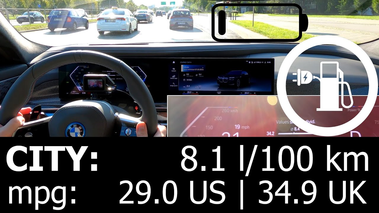 BMW M760e xDrive CITY fuel consumption economy real test mpg l/100 km ...