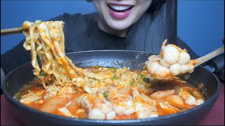 CHEESY SPICY NOODLES STEW TYPE WITH PORK AND MUSHROOMS (ASMR EATING SOUNDS) NO TALKING | SAS-ASMR