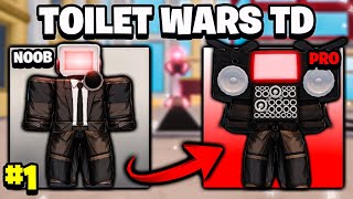 I Obtained Titan Cinemaman And Defeated Medium Mode! Noob To Pro Ep 1 - Toilet Wars Tower Defense