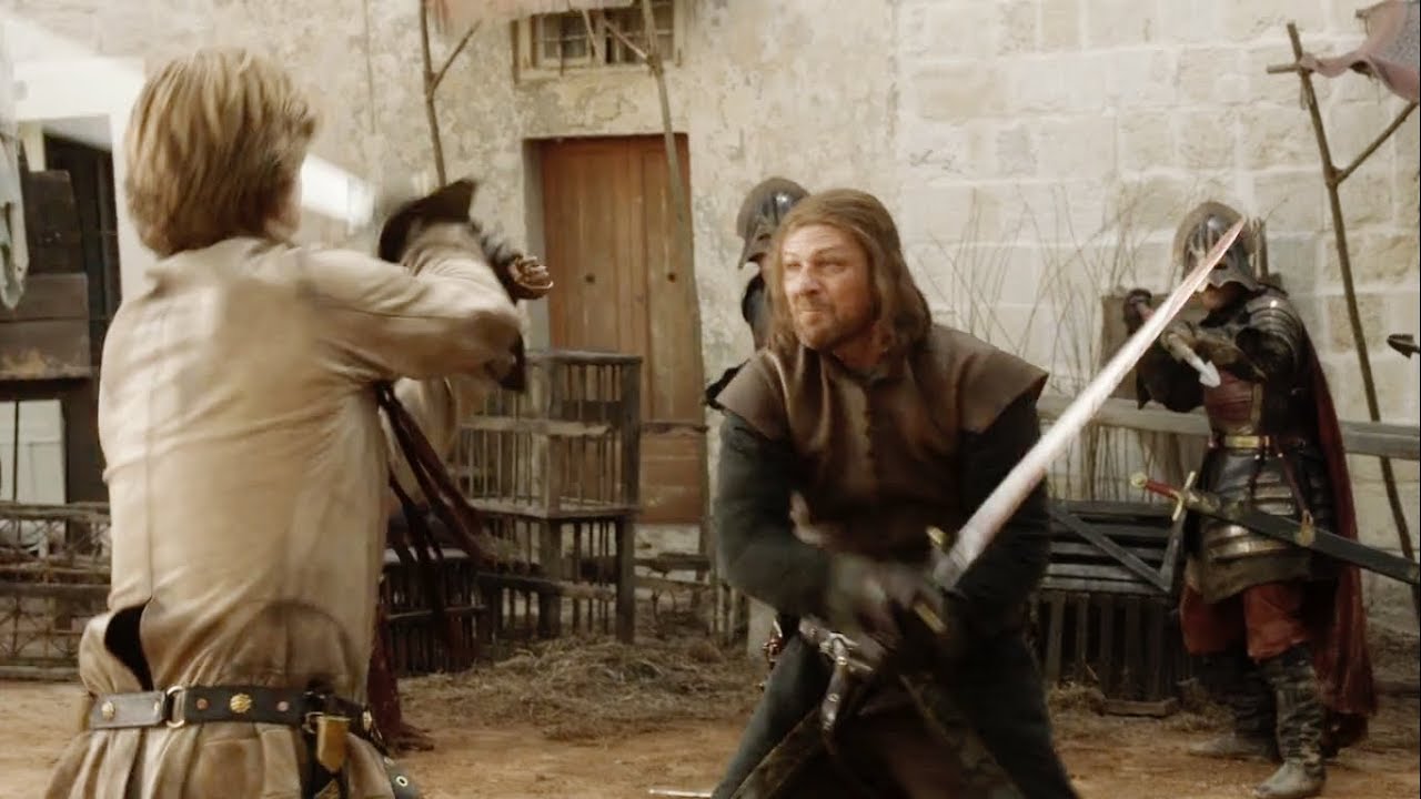 Game of Thrones 1x5, Jaime ataca Ned Stark, Melhores duelos Game of Thrones...