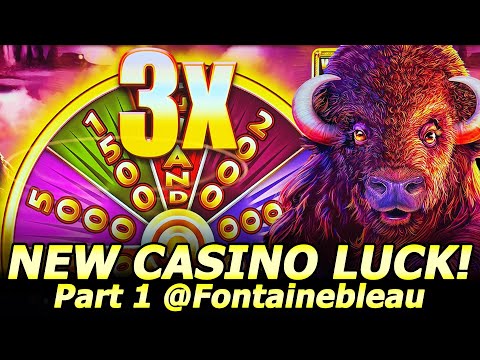 BIG WIN on Buffalo Instant Hit! New Casino Luck! Part 1, My 1st Visit to Fontainebleau in Las Vegas!