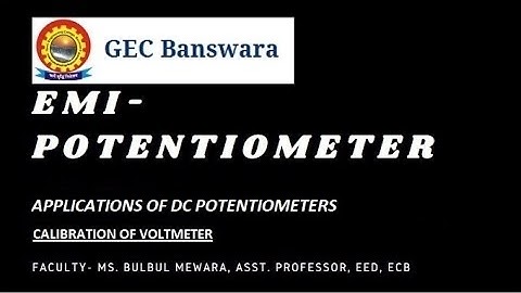 Calibration of Voltmeter_Application of DC Potentiometer By Bulbul Mewara