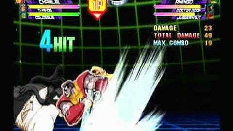 MvC2: Charlie Double Assist combo (Thanos/Collosus)