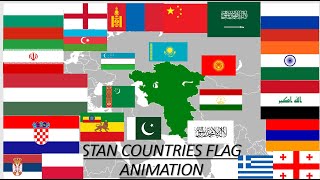 Countries With Stan In Their Names - Flag Animation