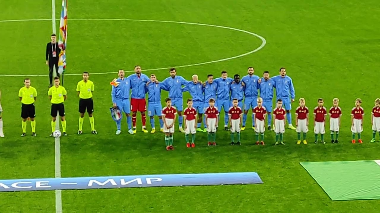 Himnuszok a Magyarország-Olaszország Nemzetek Ligája labdarúgó-mérkőzésen (2022. szeptember 26.)