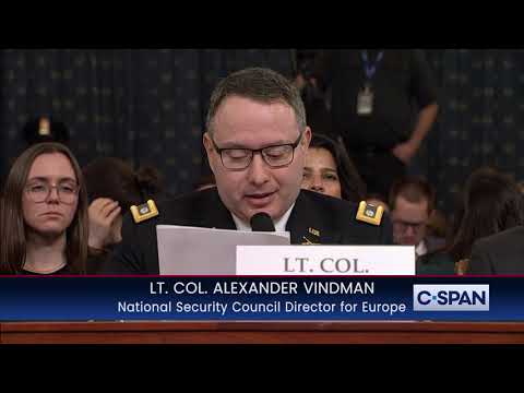 Lt. Col. Alexander Vindman Opening Statement - YouTube