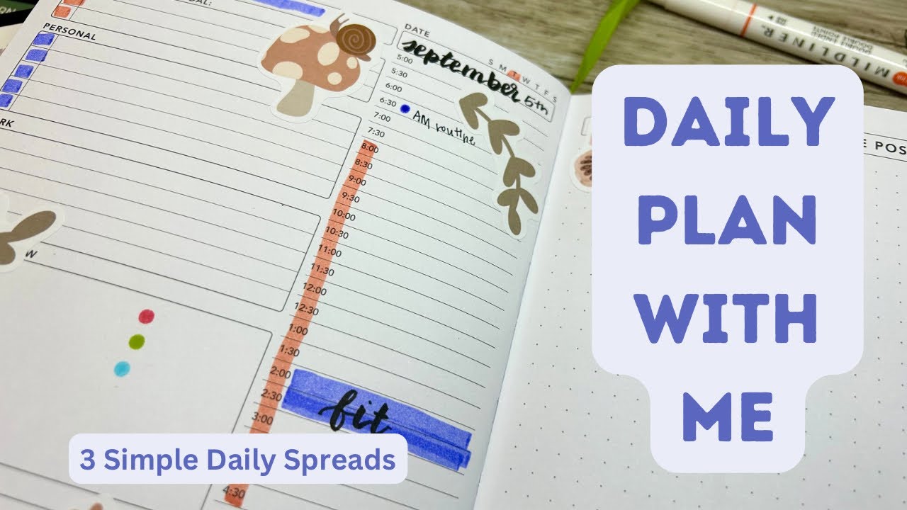 Plan with Me // Passion Planner Daily // September 5th - 7th - YouTube