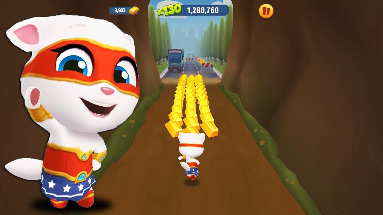 Talking Tom Gold Run New Gameplay Walkthrough Super Angela Part 8