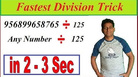 Divide any number by 125 I Fastest Division Trick I Vedic Maths I maths trick by Vishal Sir