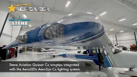 PIREP Stene Aviation Quasar Cx wingtips integrated w/ AeroLEDs AeroSun Cx lighting system for Cessna