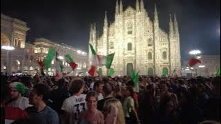Walking in Milan FOOTBALL Fans Celebrating Italy's Euro Cup Win 2021  |  Milano Crowd Must See!