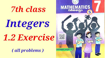 7th class maths chapter 1 exercise 1.2 new syllabus 2023 || Integers || Ncert 7th class maths ||