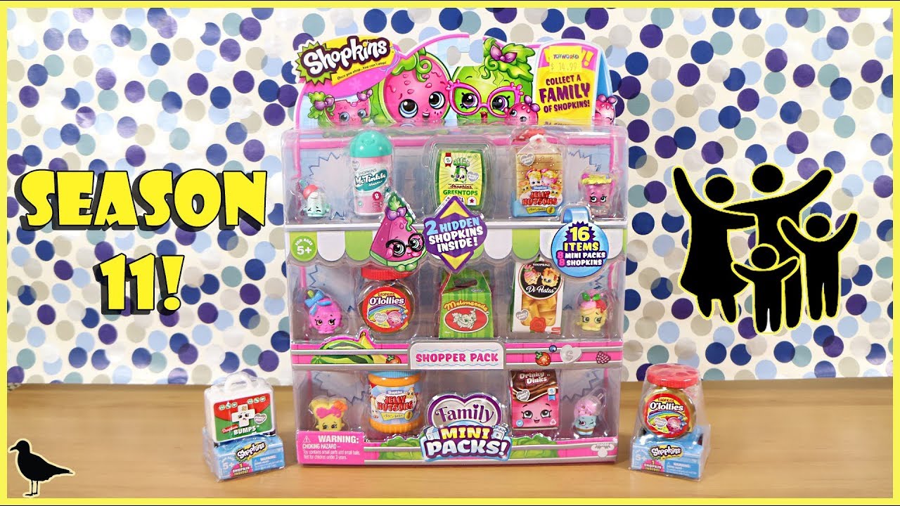 Season 11-16 Items in Each NEW Shopkins Family Mini Packs Shopper Pack 