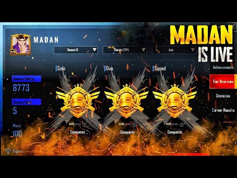 how to get conqueror 🔥( simple... just play ) #bgmilive #madanop #madan #bts #bgmi