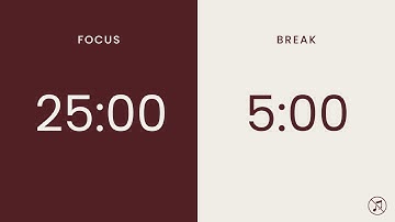25/5 Pomodoro Timer | 4 x 25 min | Focus | Study | Reflection | Productivity