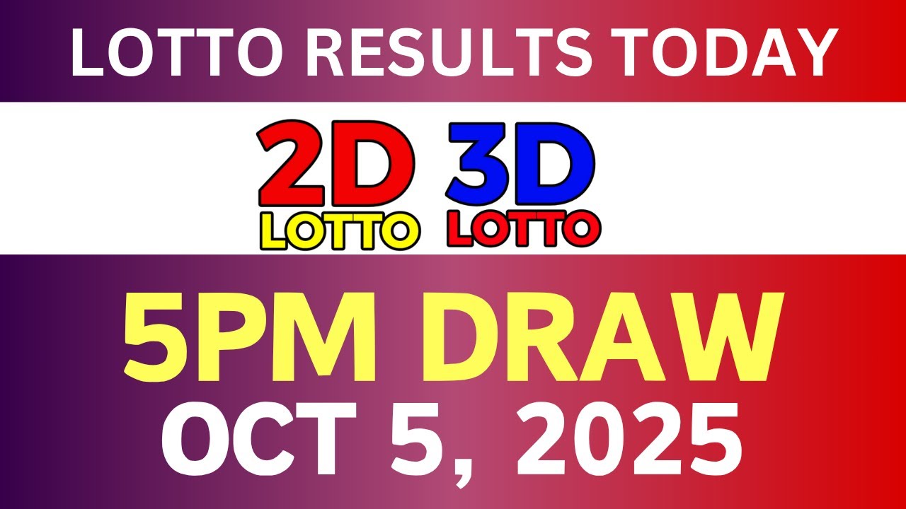 Lotto Result Today 5PM Draw October 5, 2025 PCSO 3D Ez2