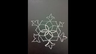 5 Dot Simple Poo Kolam, Easy Design For Beginners, Kolam , Star Kolam