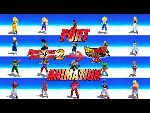 Port Animation | Raging Blast 2 Poses Pack | X | Dragon Ball Z Budokai Tenkaichi 3 Mod
