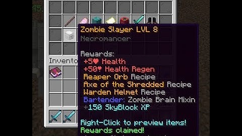 Getting Zombie Slayer Level 8!! - Hypixel SkyBlock Ironman