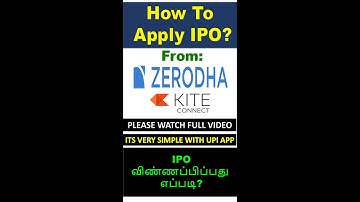 HOW TO APPLY FOR IPO. HOW TO APPLY FOR IPO LATEST VERSION OF ZERODHA KITE APP. IN TAMIL, WATCH FULL