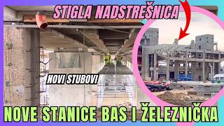 Uz betonske se ugrađuju i čelični stubovi. Stanične zgrade železničke i autobuske stanice u radovima Uz betonske se ugrađuju i čelični stubovi. Stanične zgrade železničke i autobuske stanice u radovima