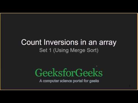 Count Inversions In An Array | Set 1 | Geeksforgeeks