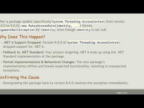 Fixing System.ArgumentNullException on MutexAccessRule After Package Update