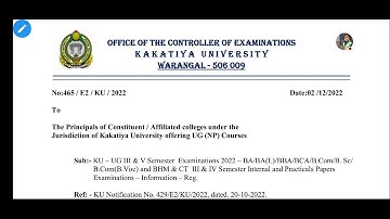 KU UG Sem-3 And Sem-5 Practicals And Internals Dates 2022