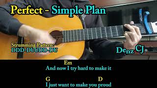 Perfect - Simple Plan - Easy  And Learn Guitar Chords Tutorial With Lyrics #guitarchords