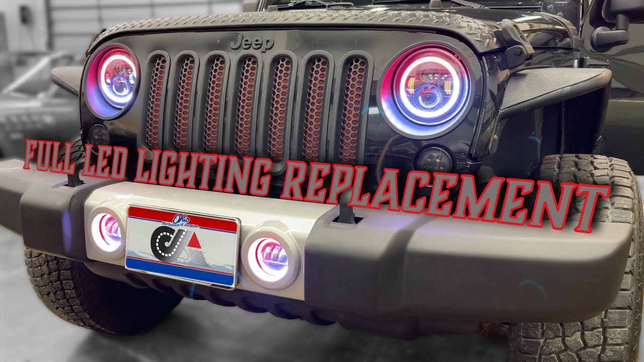 How To: Jeep Wrangler Full LED Headlight and Taillight Installation #