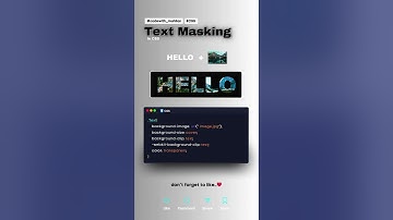 Text Masking in CSS #codewith_muhilan #css #coding #animated